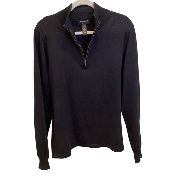 Nordstrom Other - Nordstrom Tech-Smart 1/4 Zip Sweater Pullover Wool Blend Black - Large